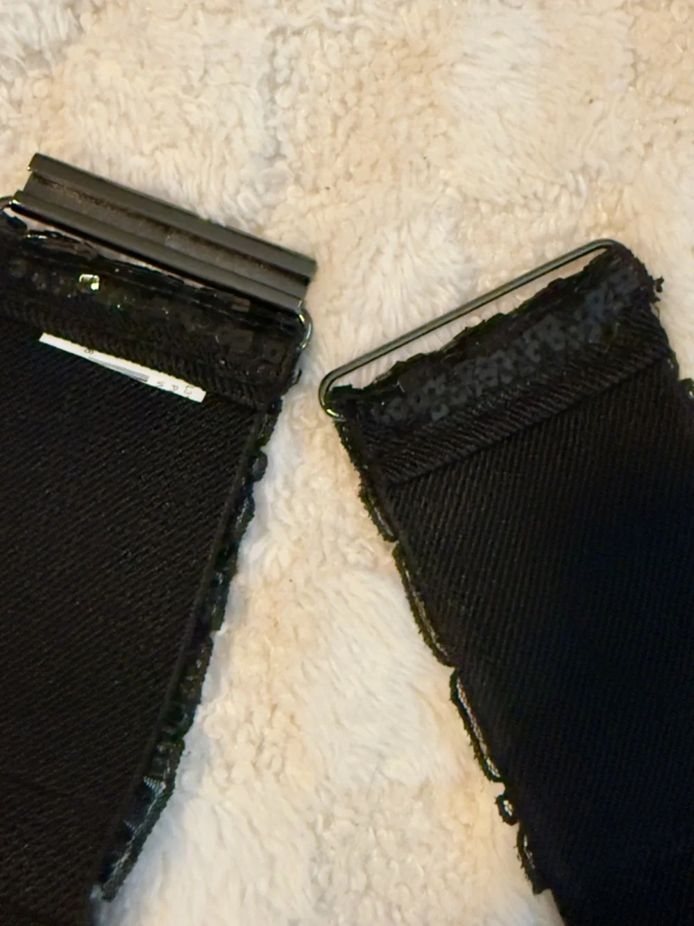 Women’s wide black sequin elastic waist belt
